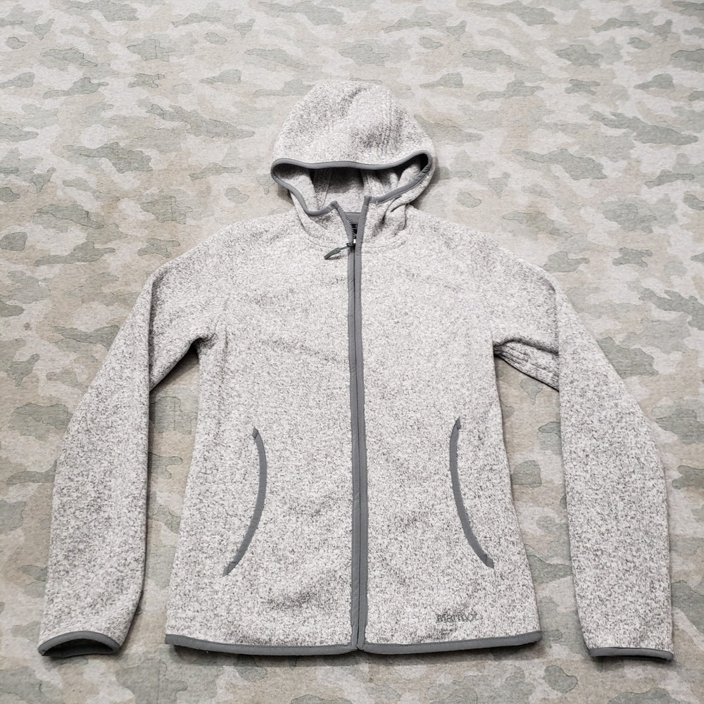 Marmot Sweatshirt Womens XS Gray Full Zip Hooded Pockets Outdoors Hiking Travel